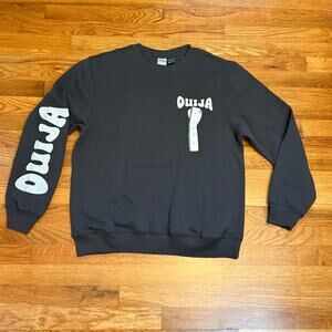 Ouija Women’s Medium Charcoal Gray Long Sleeve Crewneck Sweatshirt Cozy Goth New